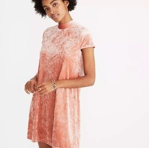 Madewell Crushed Velvet Mock Neck Dress S